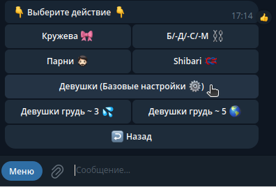 Интерфейс выбора груди